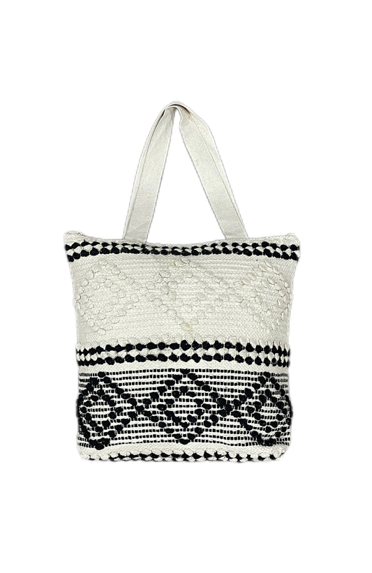 Cotton Boho Handmade Tufted Tote Bag - Adore India   