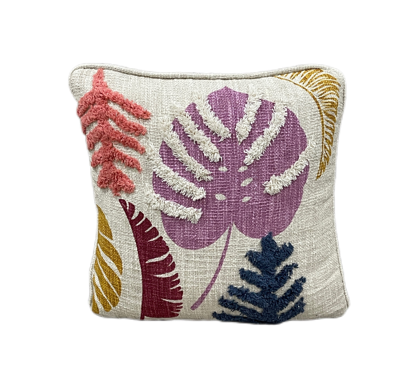 Geometrical Floral Boho Cotton Tufted Cushion Cover - Adore India   