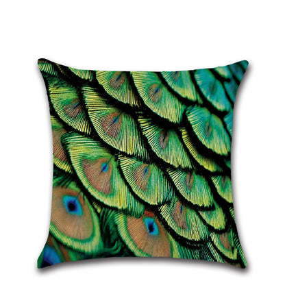 Peacock Printed Throw Pillow Case Cushion Cover