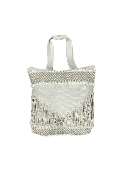 Cotton Boho Handmade Tufted Tote Bag - Adore India   