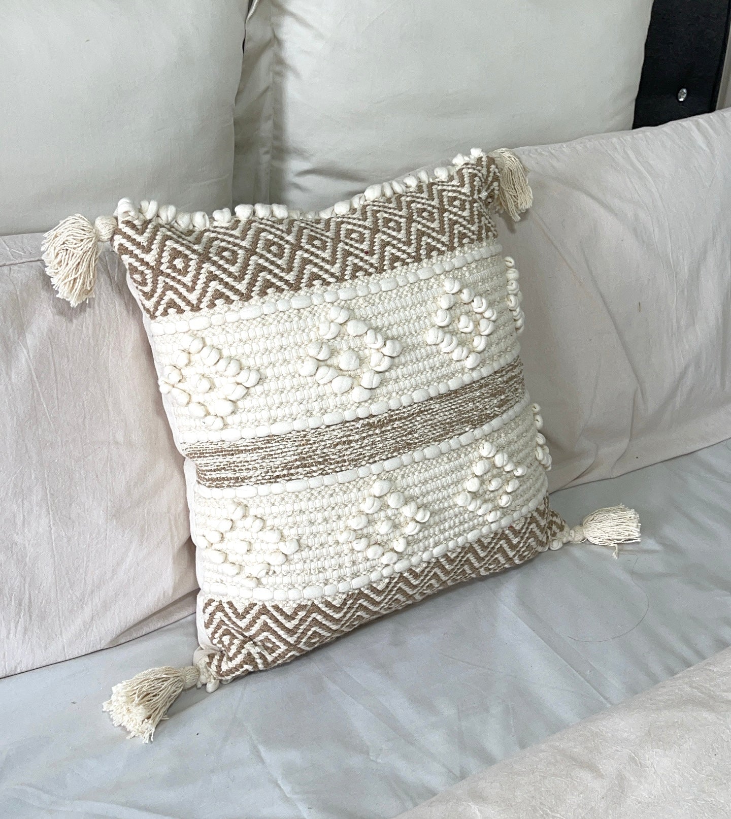 Boho Cotton Tufted Handmade Cushion Covers- 45cm