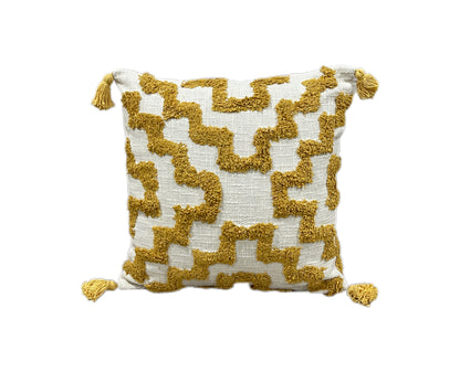 Beautiful Boho Cotton Tufted Cushion Cover - 40cm - Adore India   