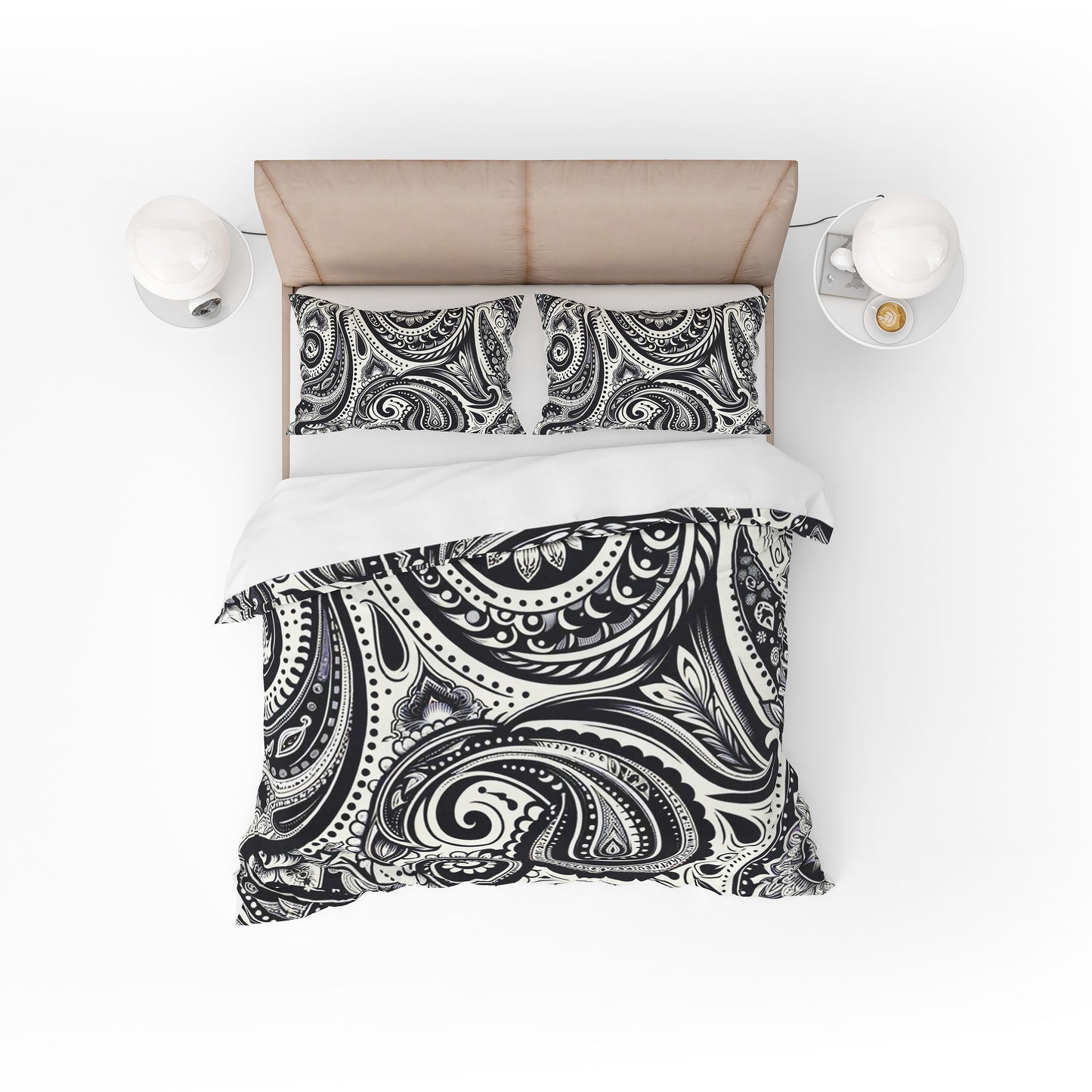 Black and White Mandala Reversible Quilt Cover Duvet Cover Set - Adore India   