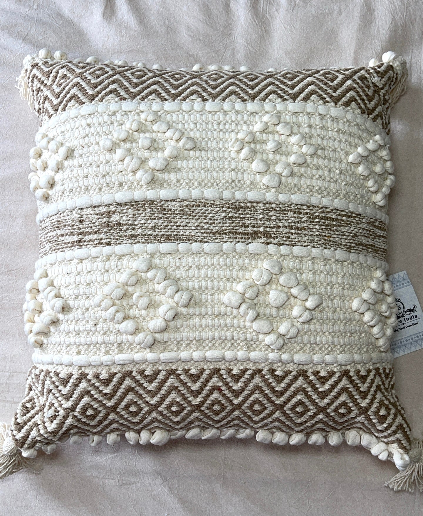 Boho Cotton Tufted Handmade Cushion Covers- 45cm