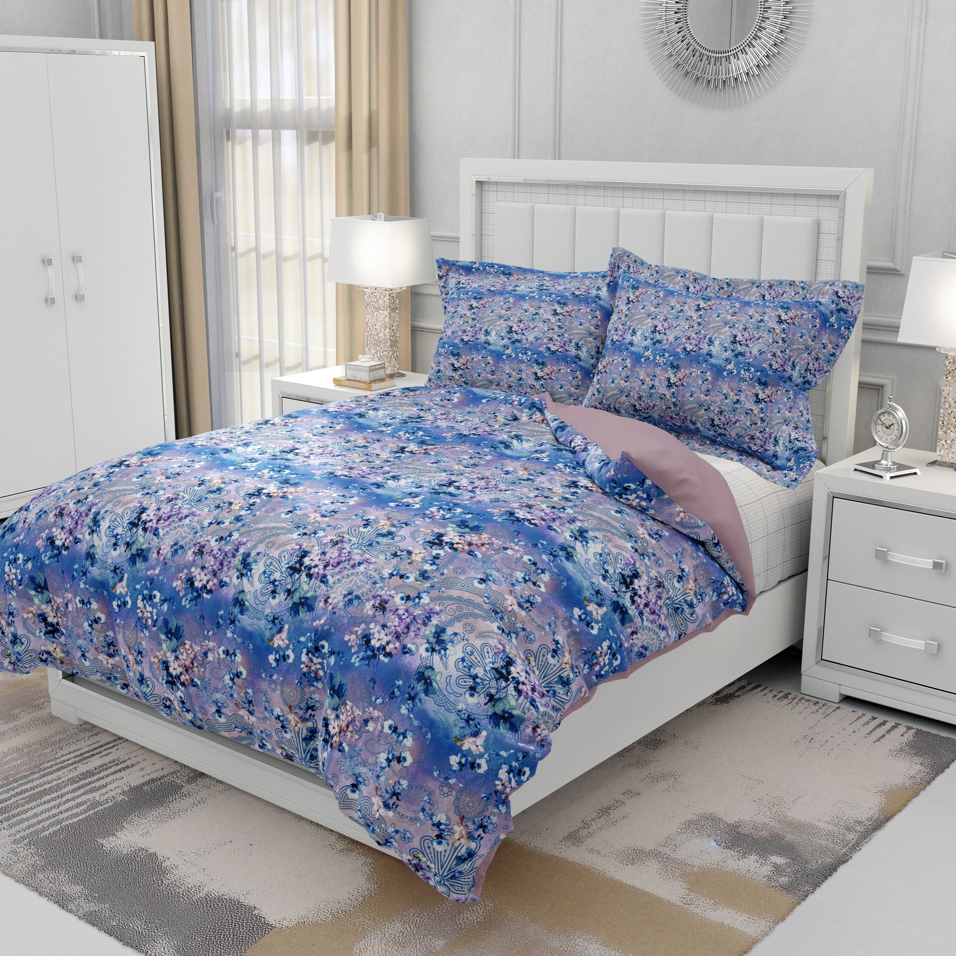 Floral Paisley Quilt Cover Set - Timeless Elegance for Your Dreamy Escape King Size - Adore India   