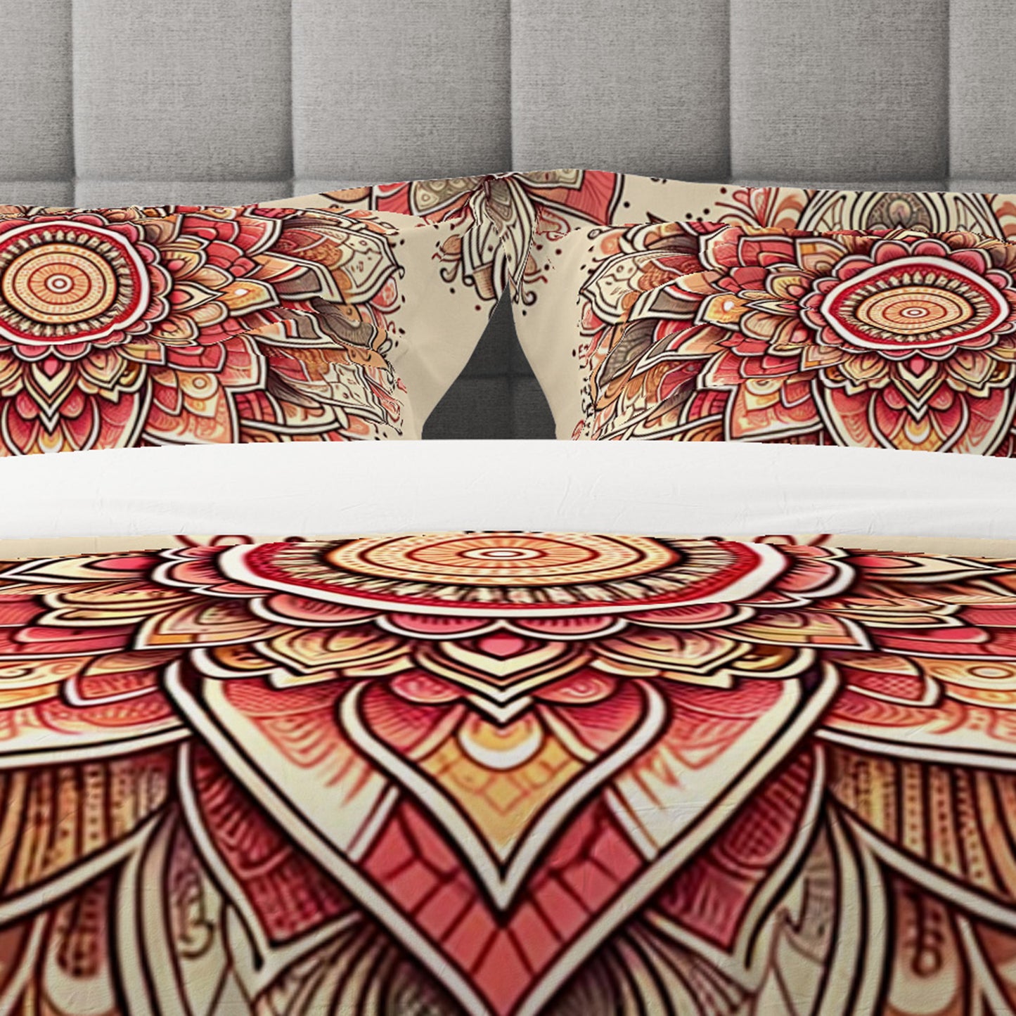 Bohemian Plum Indian Mandala Reversible Quilt Cover Duvet Cover Set - Adore India   