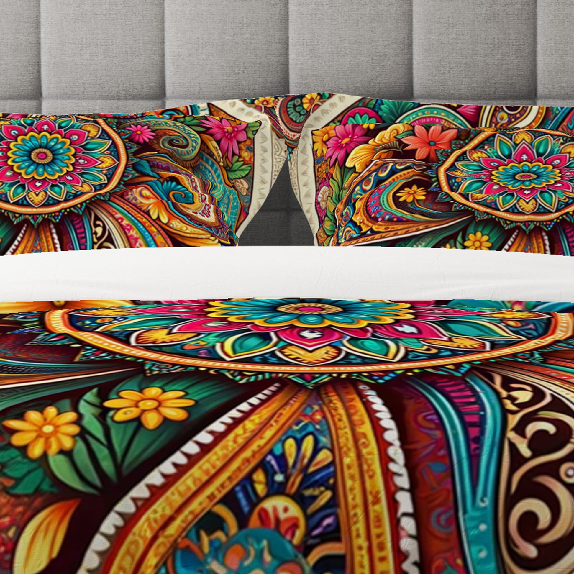 Bohemian WonderLand Indian Mandala Reversible Quilt Cover Duvet Cover Set - Adore India   