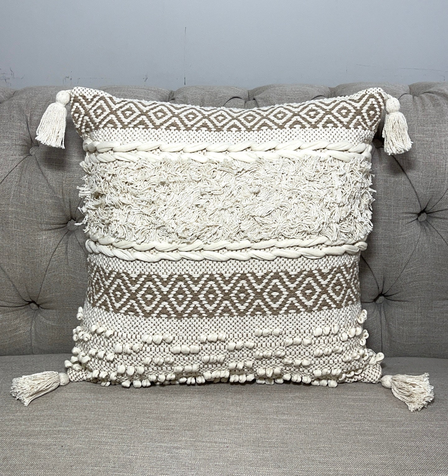 Boho Cotton Tufted Handmade Cushion Covers- 45cm