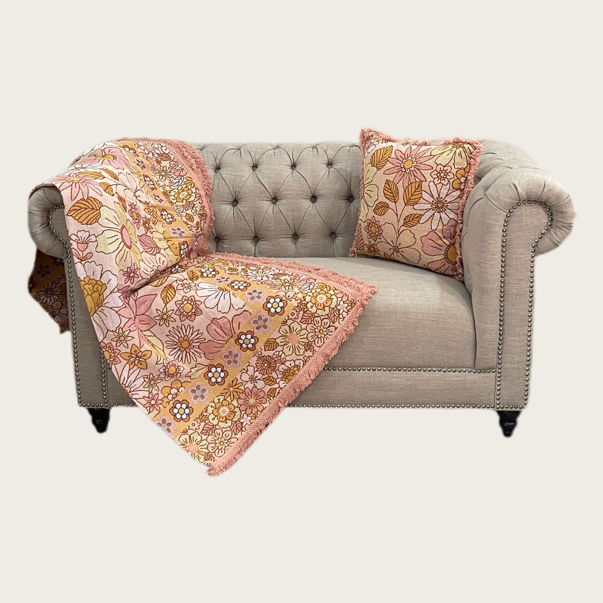 Shoreline Floral Cotton Reversible Tapestry Picnic Throw - Adore India   