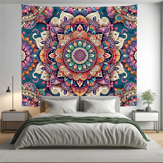 Colourful Spirit Indian Mandala Tapestry Psychedelic Wall Hanging Boho Decor - Adore India   