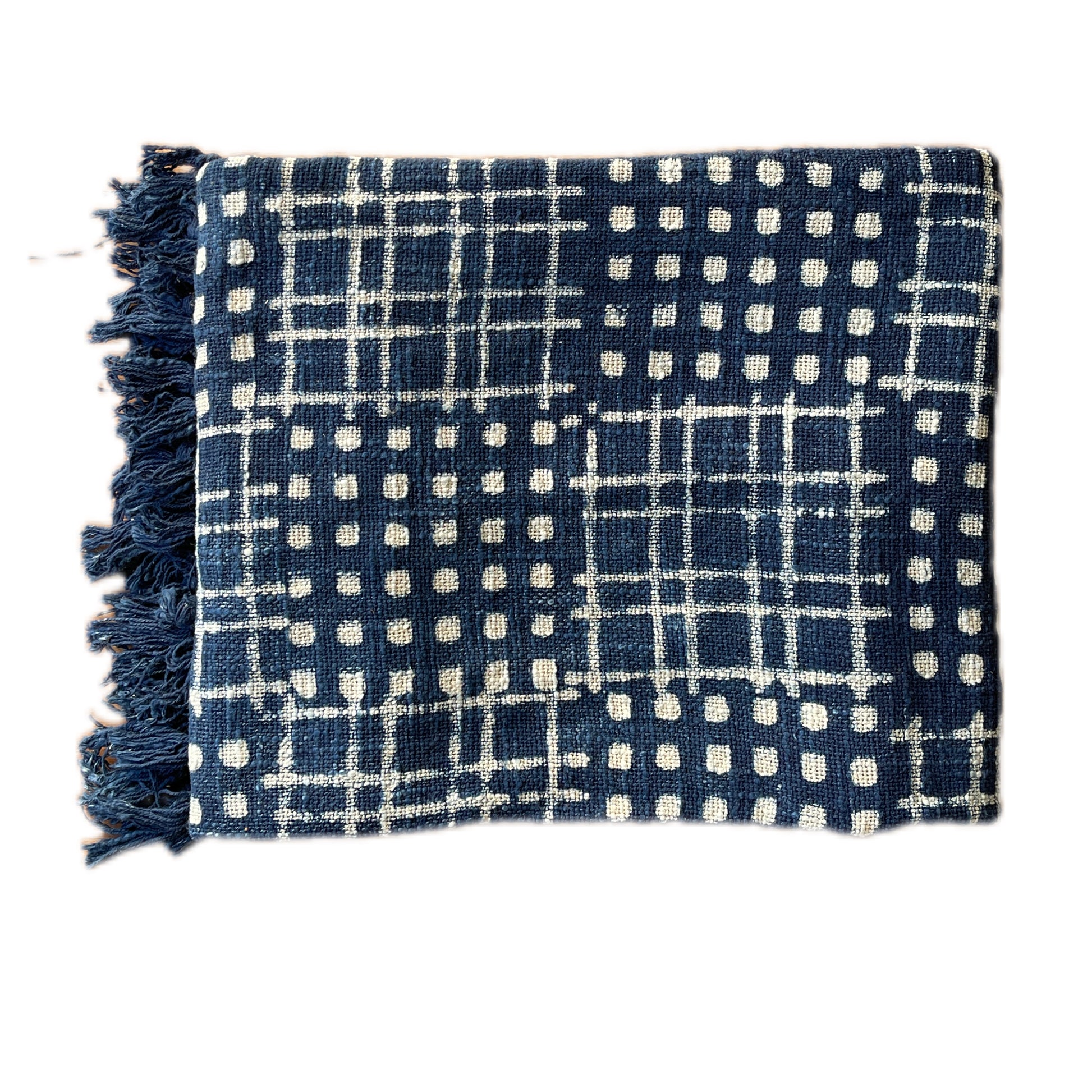 Bohemian Cotton Handmade Indigo Geometrical Bedding Throw Blanket - Adore India   