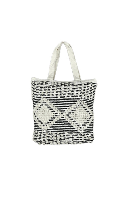 Cotton Boho Handmade Tufted Tote Bag - Adore India   