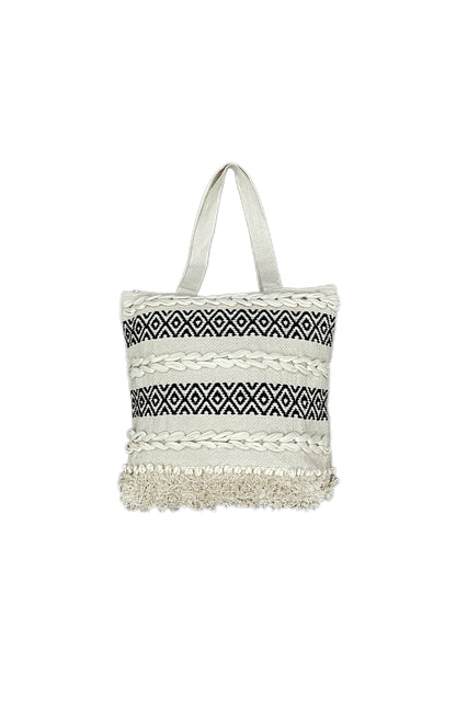 Cotton Boho Handmade Tufted Tote Bag - Adore India   