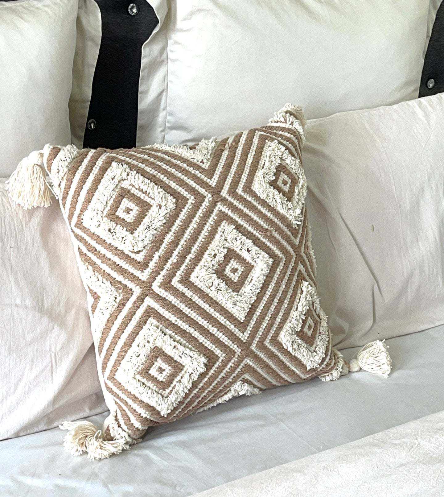 Boho Cotton Tufted Handmade Cushion Covers- 45cm