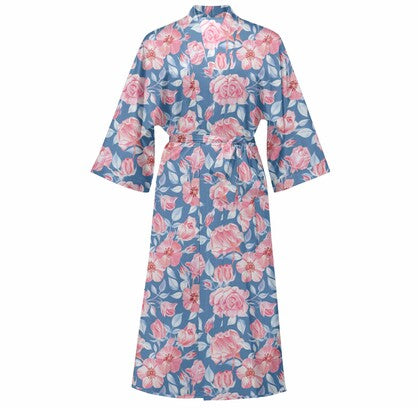 Cotton Kimono Printed Floral Beach Cover-Up Boho Kimono Adelina