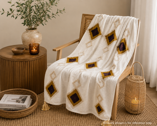 Bohemian Diamond Cotton Bedding Throw Blanket-2