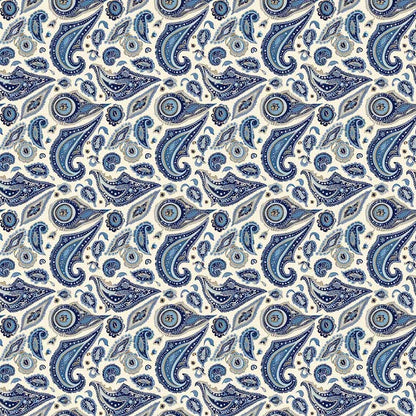 Vintage Blue Floral Paisley Cotton Reversible Quilt Cover Set