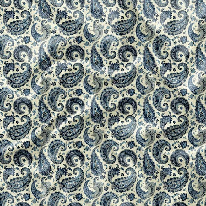 Vintage Turquoise Floral Paisley Cotton Reversible Quilt Cover Set