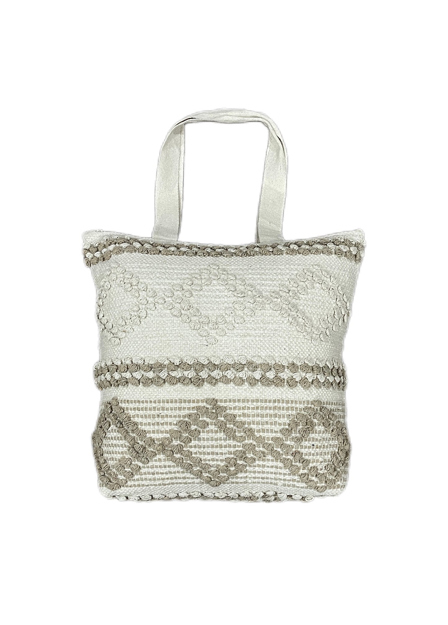 Cotton Boho Handmade Tufted Tote Bag - Adore India   