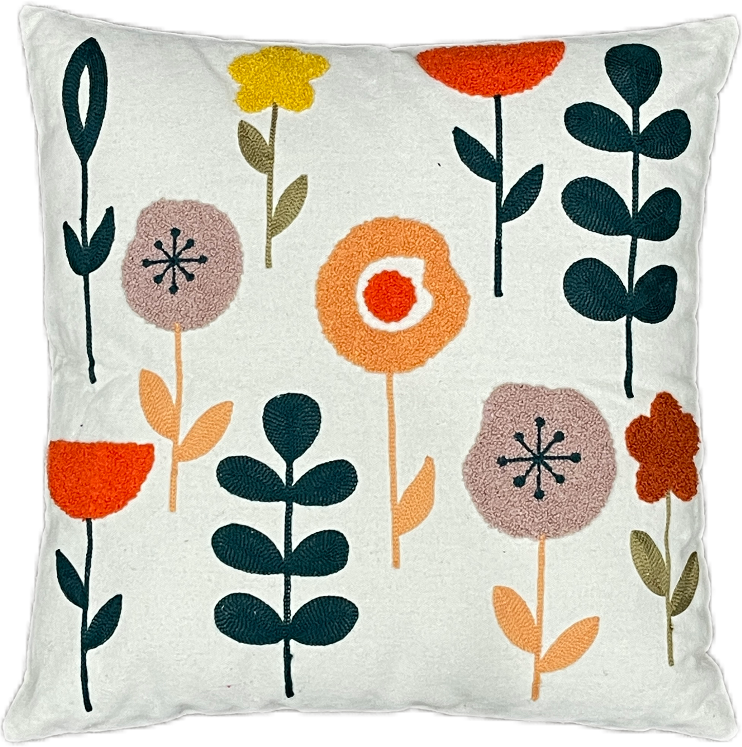 Geometrical Floral Boho Cotton Tufted Cushion Cover - Adore India   