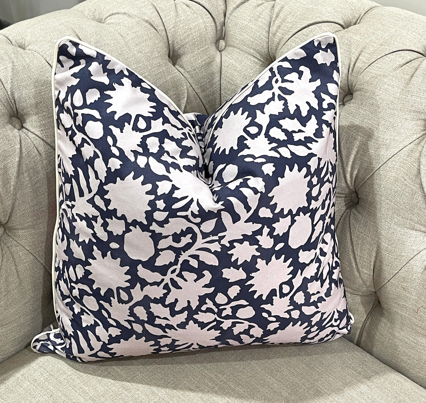 Vintage Dark Blue 3 Pcs Cushion Lumbar Pillow Set