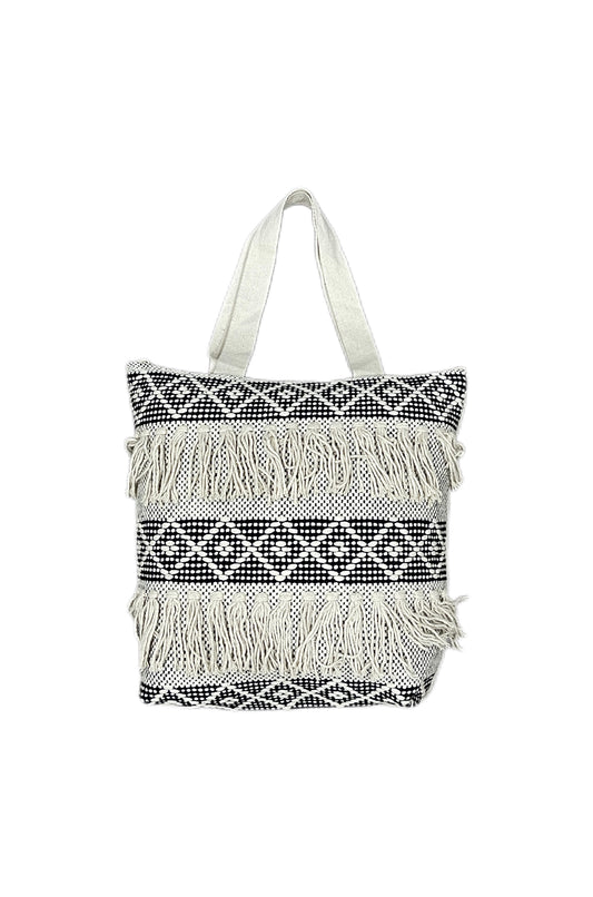 Cotton Boho Handmade Tufted Tote Bag - Adore India   