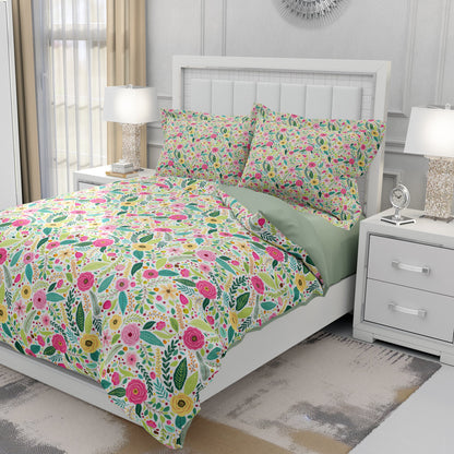 Bohemian Floral Bliss Quilt Cover Set- King Size