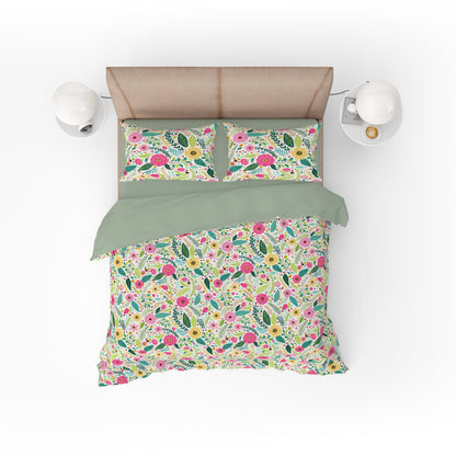 Bohemian Floral Bliss Quilt Cover Set- King Size