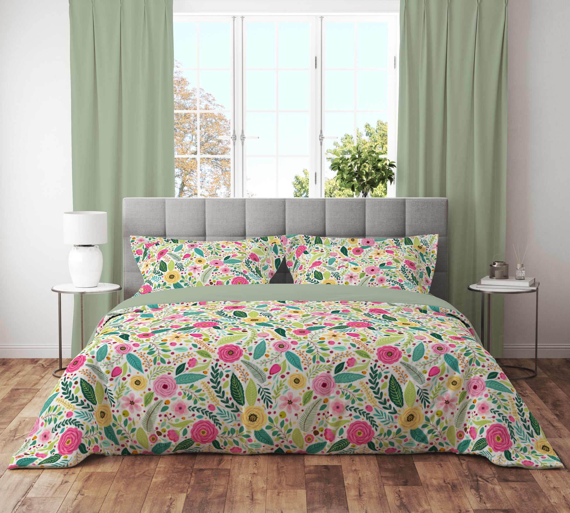 Bohemian Floral Bliss Quilt Cover Set- King Size - Adore India   