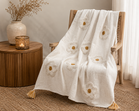 Bohemian Flower Cotton Bedding Throw Blanket-1