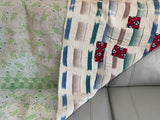 Handmade Indian Vintage Cotton Reversible Kantha Bedspread Throw- Shahi