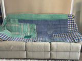 Indian Handmade Cotton Reversible Vintage Kantha Quilt Bedspread Throw- Anita
