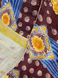 Indian Handmade Cotton Reversible Vintage Kantha Quilt Bedspread Throw- Bhavana