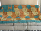 Indian Handmade Cotton Reversible Vintage Kantha Quilt Bedspread Throw- Farah