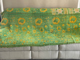 Indian Handmade Reversible Vintage Kantha Quilt Bedspread Jyoti