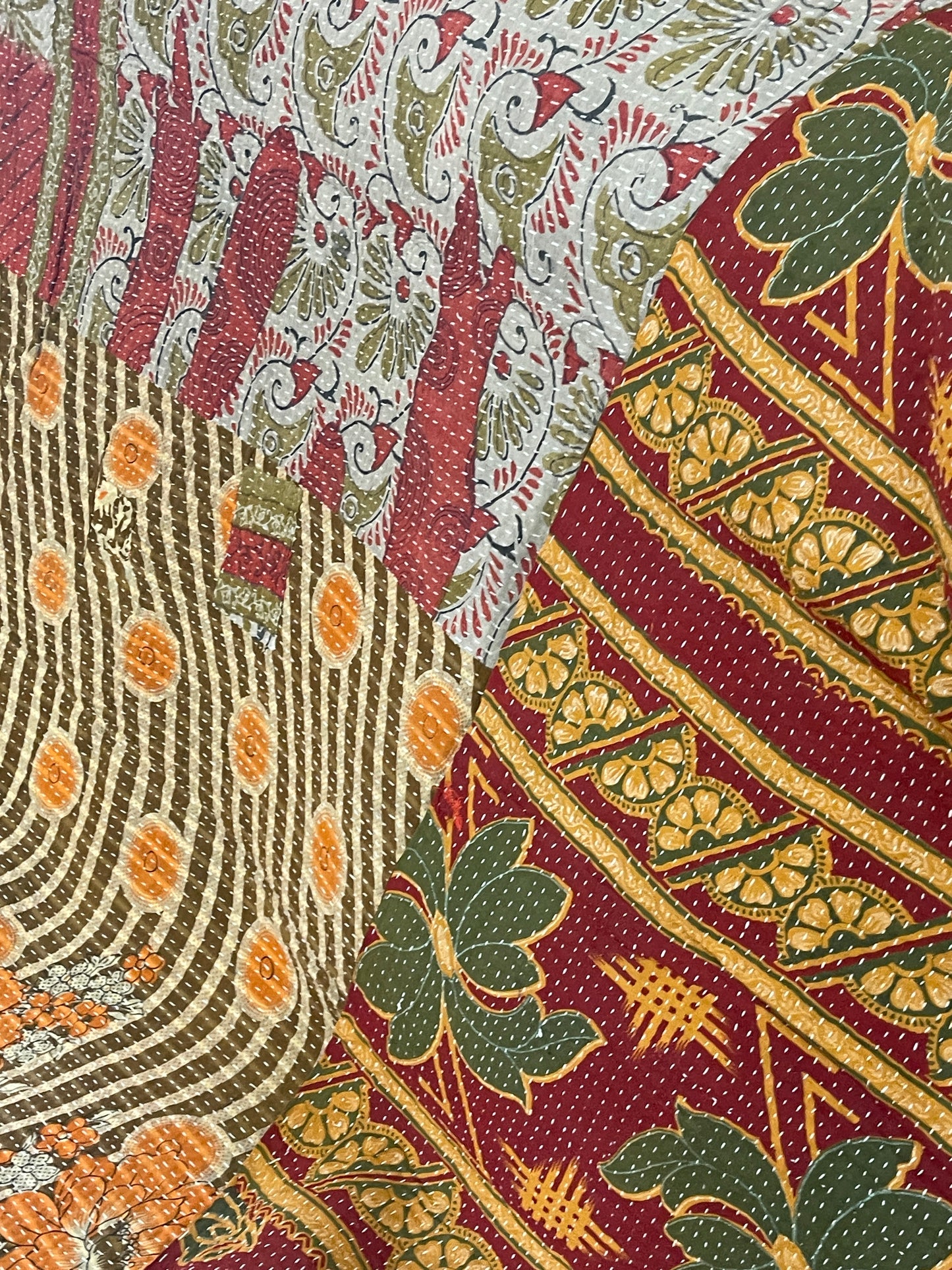 Indian Handmade Reversible Vintage Kantha Quilt Meera