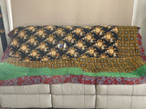 Indian Handmade Vintage Cotton Reversible Kantha Quilt Throw Bedspread - Seema