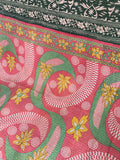 Indian Handmade Vintage Cotton Reversible Kantha Quilt Throw Bedspread- Priya
