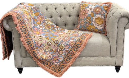 Blossom Elegance Cotton Reversible Tapestry Picnic Throw - Adore India   