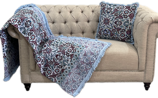 Heritage Garden Cotton Reversible Tapestry Picnic Throw - Adore India   