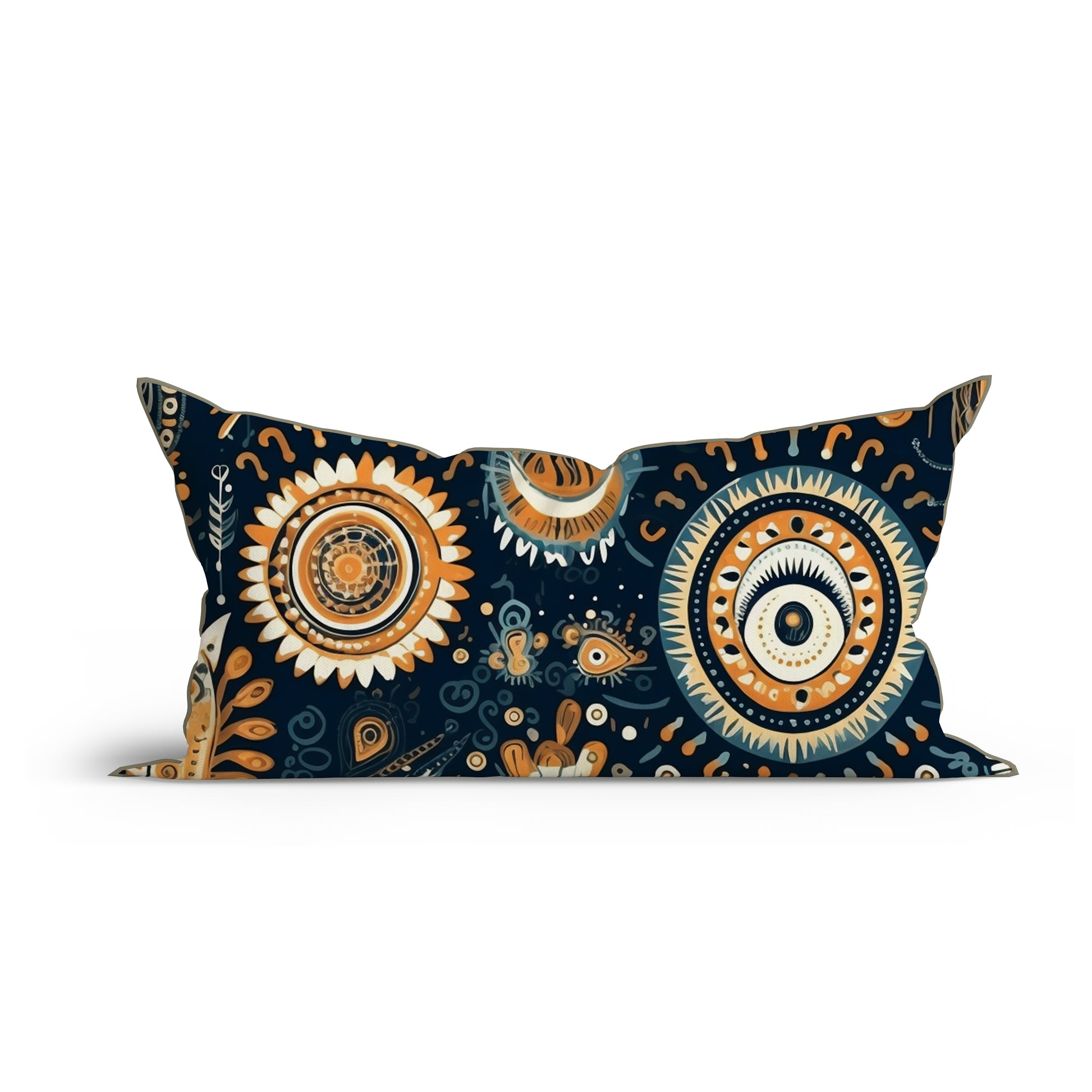 Bohemian Mystic Eye Aura Printed Sofa Cushion Cover Set with Piping- Ador India