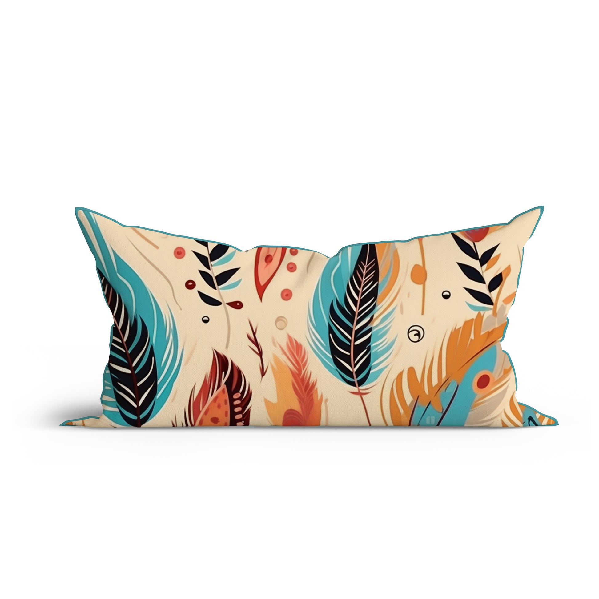Bohemian Serene Leaf Harmony Printed Sofa Cushion Cover Set with Piping- Adore India