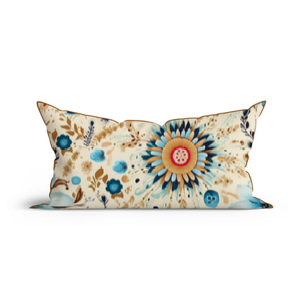 Bohemian Sunset Bloom Printed Sofa Cushion Cover Set with Piping - Ador India
