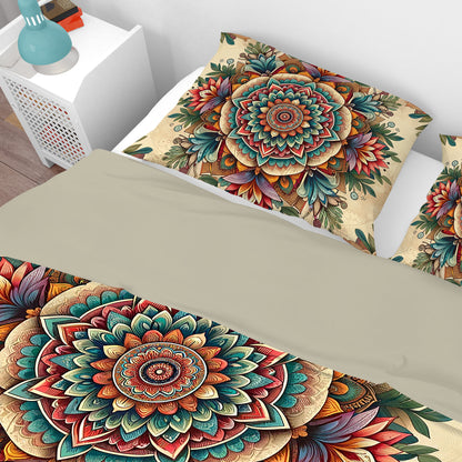 Bohemian Vintage Floral Mandala Reversible Quilt Cover Duvet Cover Set
