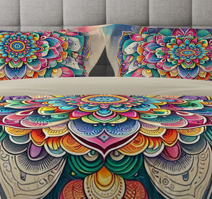 Bohemian Bloom Colourful Reversible Quilt Cover Duvet Cover Set