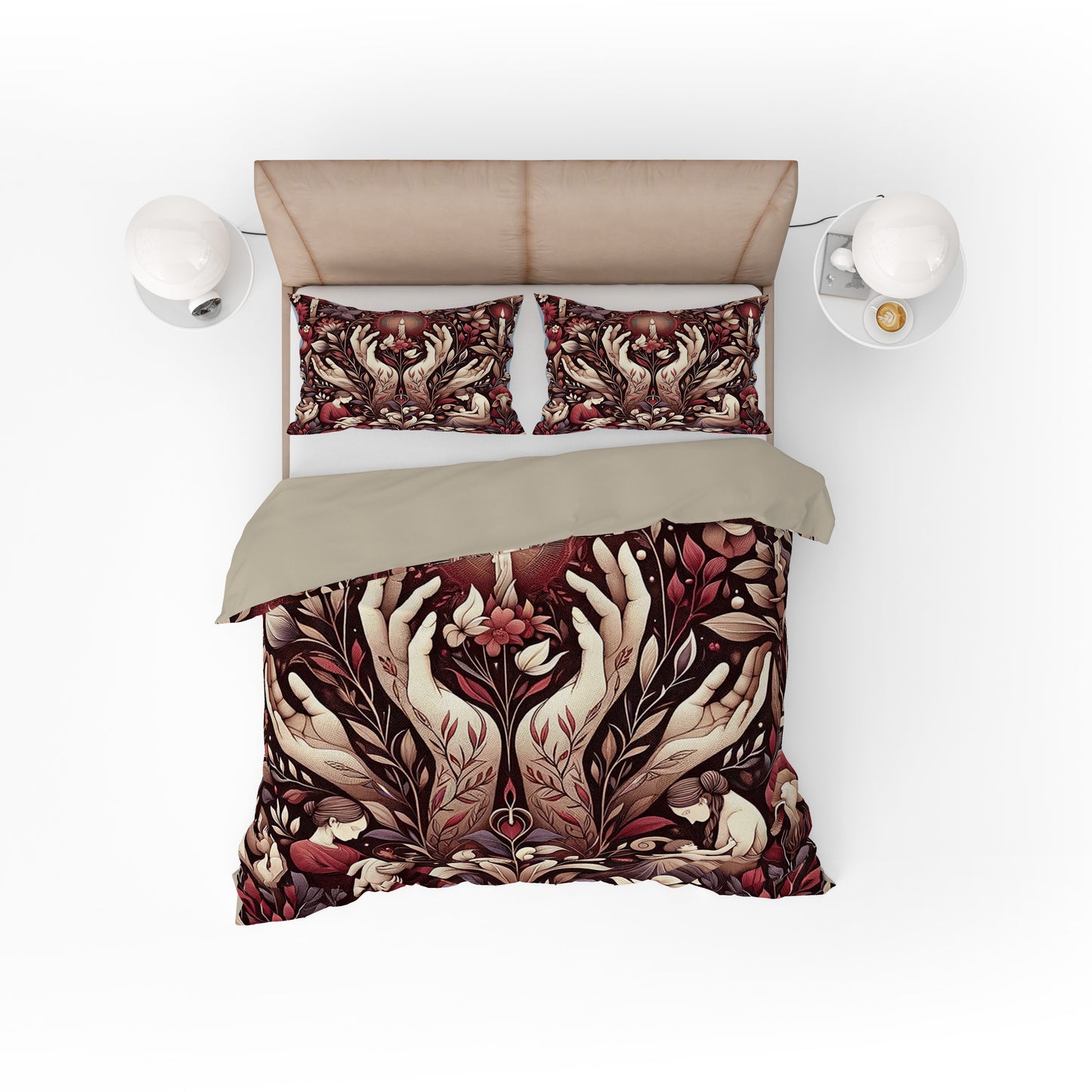 Beautiful Floral Mothers Hand Candle Cotton Reversible Quilt Cover Set For Mothers - Adore India   