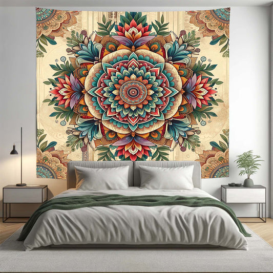 Bohemian Colourful Floral Mandala Tapestry Psychedelic Wall Hanging Boho Decor