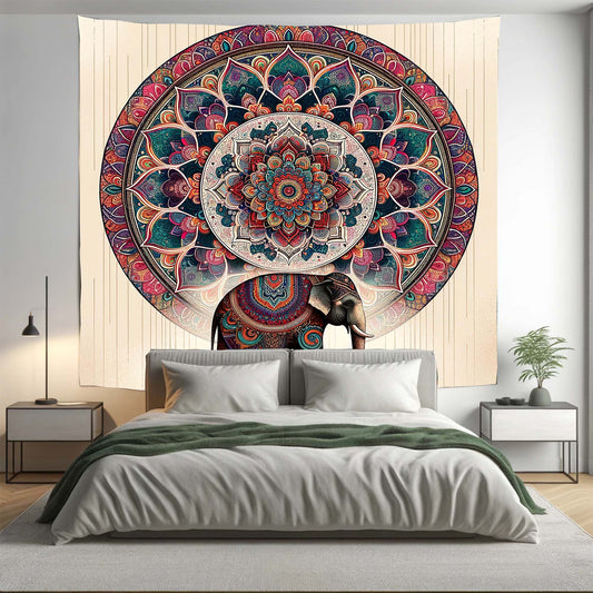 Bohemian Elephant Full Mandala Tapestry Psychedelic Wall Hanging Boho Decor