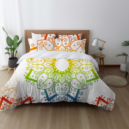 Multi-Colour Mandala Quilt Cover Set – Vibrant Dreams for Your Bedroom