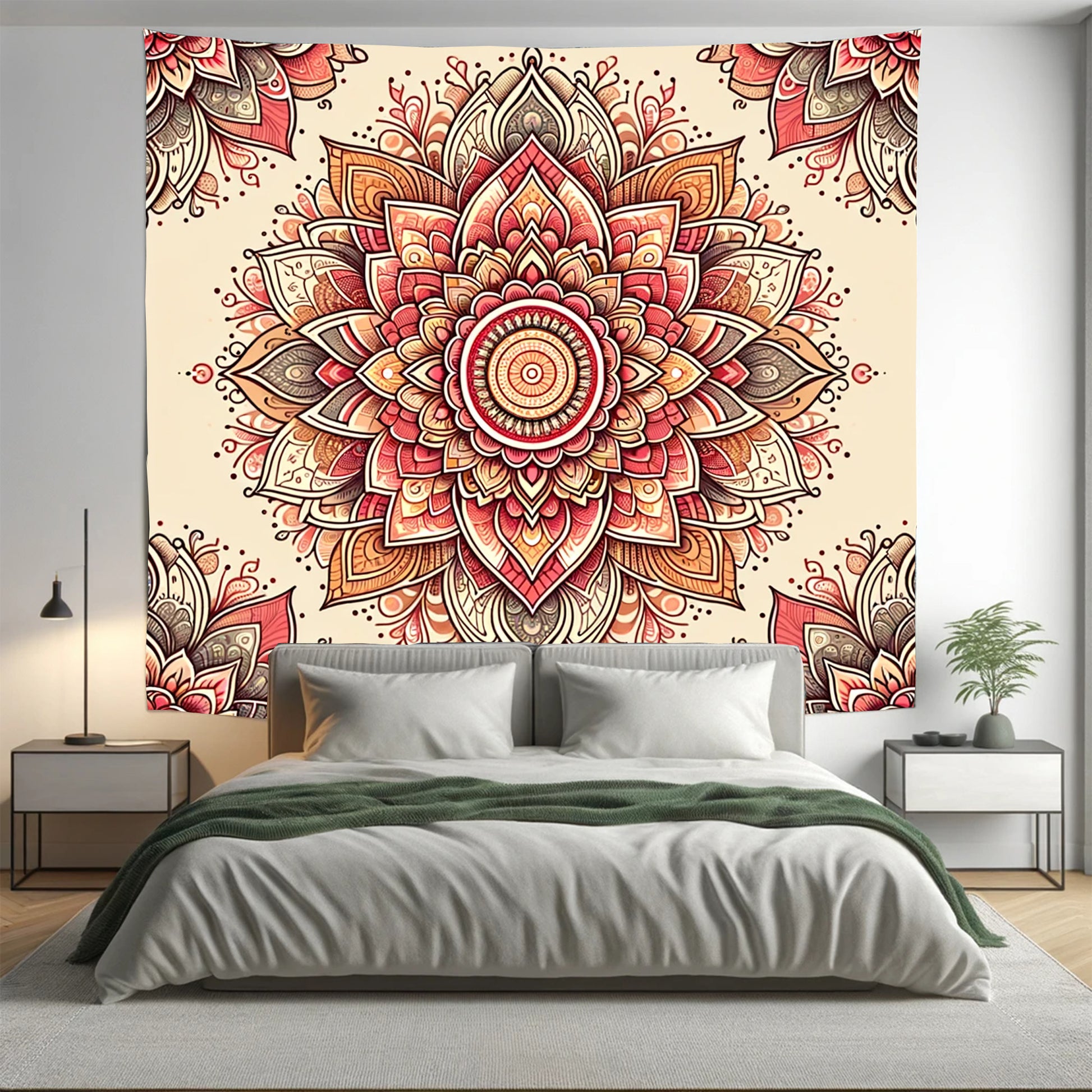 Plum Indian Mandala Tapestry Psychedelic Wall Hanging Boho Decor - Adore India   